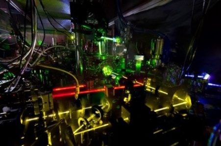 Researchers have measured the ticking of this ytterbium optical clock with record-breaking accuracy. The new work is a step toward redefining the length of a second based on time kept by an optical clock. (Image credit: Nate Phillips/NIST)